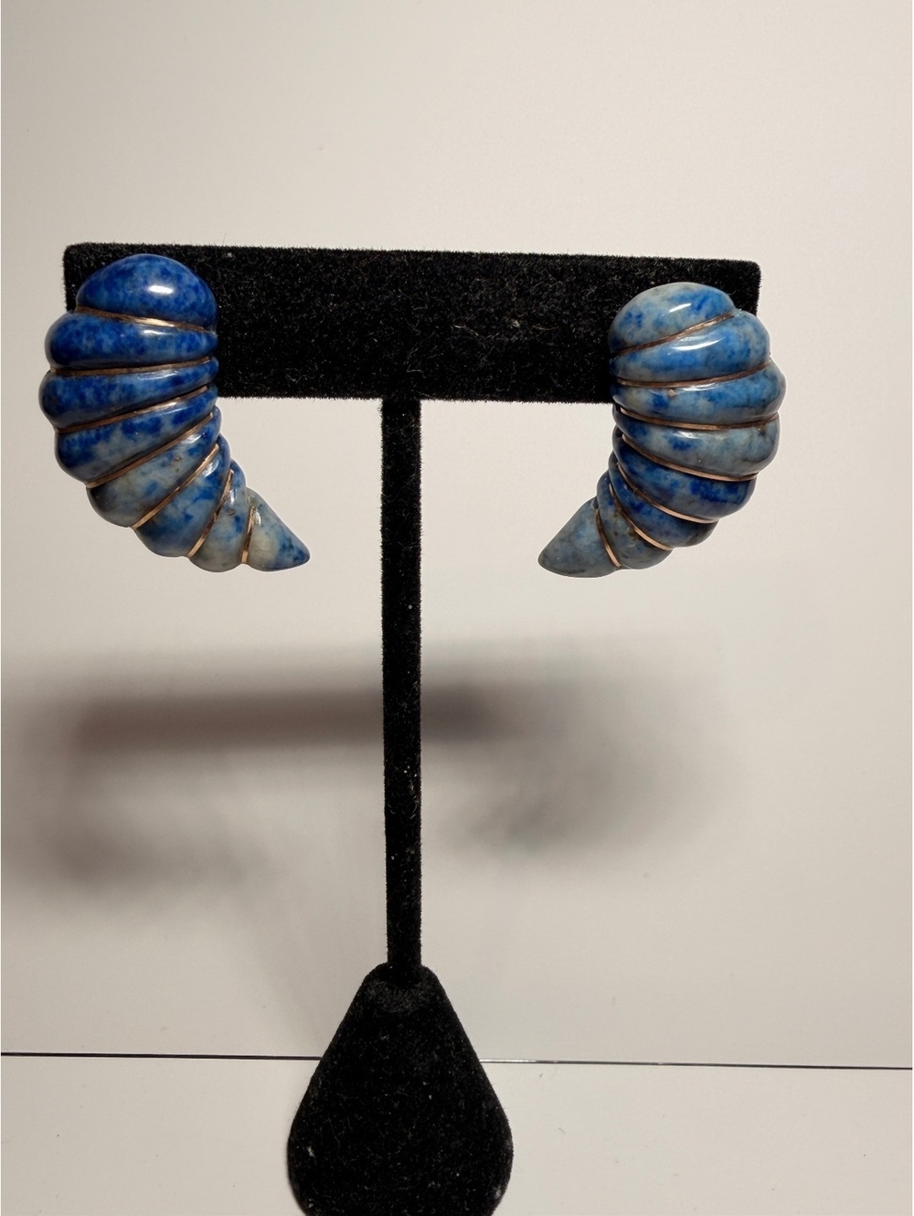 14k Lapis Lazuli Shrimp Style Post Earrings